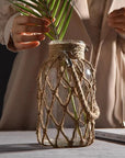 Handwoven Rope-net Glass Vases