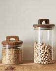 Wooden-Handle Storage Jars