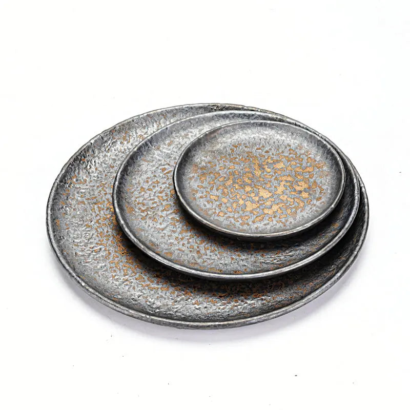 Stoneware Hammered Plates