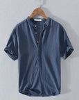 Henley Linen Button-Up Shirt